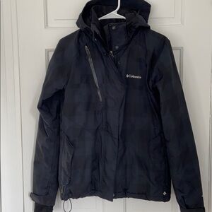 Columbia Omni heat black check ski coat